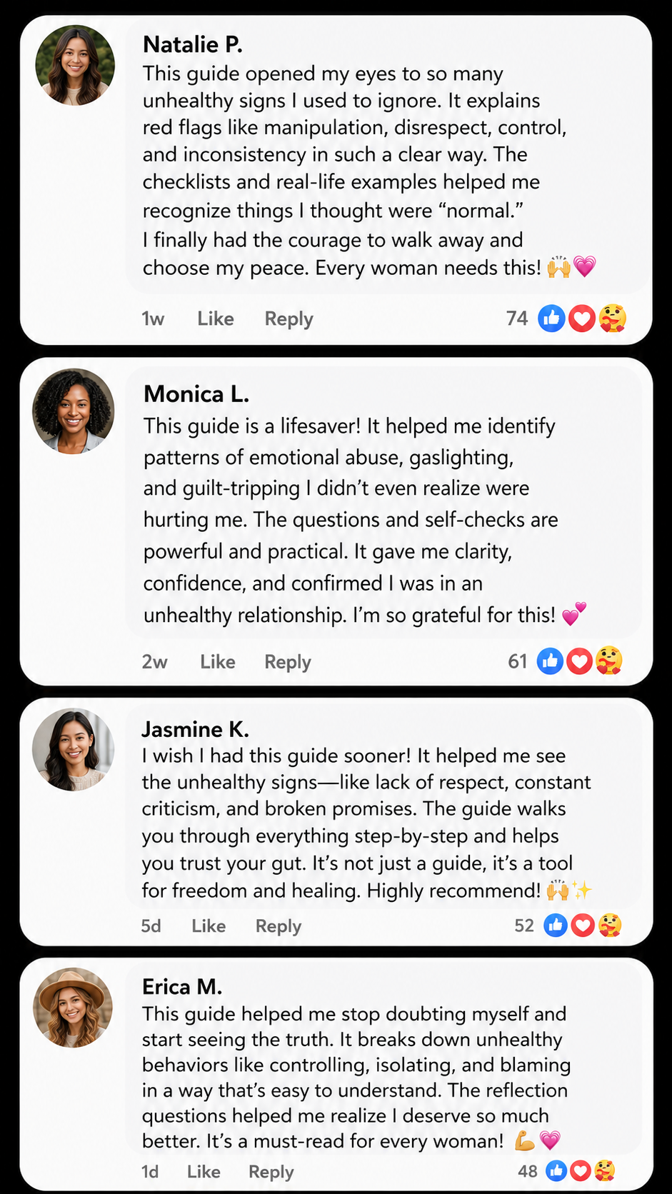 More customer reviews of the unhealthy relationship checklist