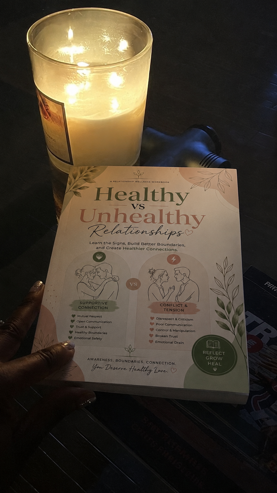 Evening reading by candlelight